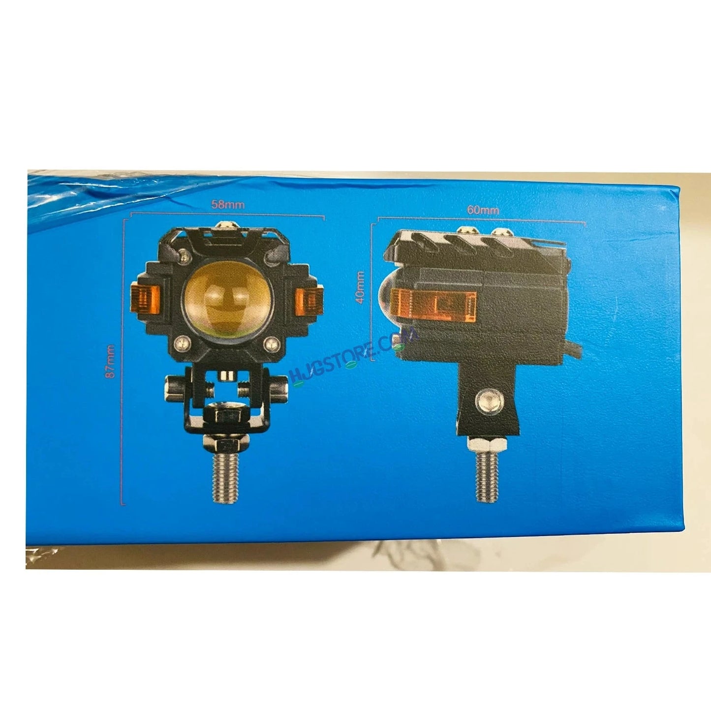 HJG Hazard Single Lens Foglight with Wiring Kit 80W New Model with Red Orange Hazard DRL Foglight Ultra Wide Dual Intensity LED Fog Lights White/Yellow (2*40W= 80W Total) Universal For All Cars & Bikes LIU HJG Hazard S59 1 Lens Fog with Wiring Harness Kit - HJGstore.com