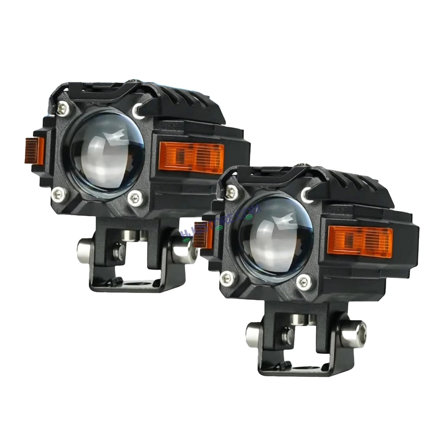 HJG Hazard Single Lens Foglight with Wiring Kit 80W New Model with Red Orange Hazard DRL Foglight Ultra Wide Dual Intensity LED Fog Lights White/Yellow (2*40W= 80W Total) Universal For All Cars & Bikes LIU HJG Hazard S59 1 Lens Fog with Wiring Harness Kit - HJGstore.com