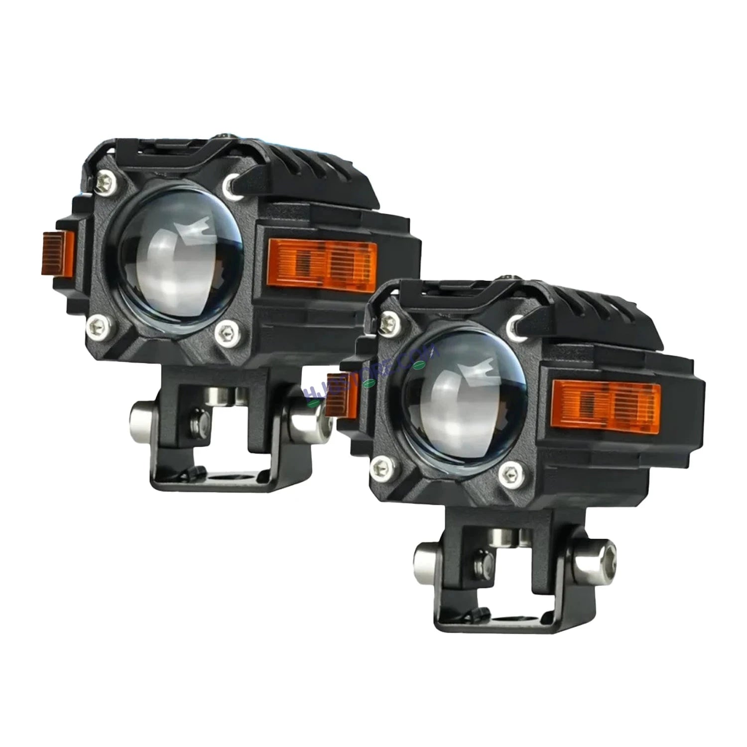HJG Hazard Single Lens Foglight with Wiring Kit 80W New Model with Red Orange Hazard DRL Foglight Ultra Wide Dual Intensity LED Fog Lights White/Yellow (2*40W= 80W Total) Universal For All Cars & Bikes LIU HJG Hazard S59 1 Lens Fog with Wiring Harness Kit - HJGstore.com