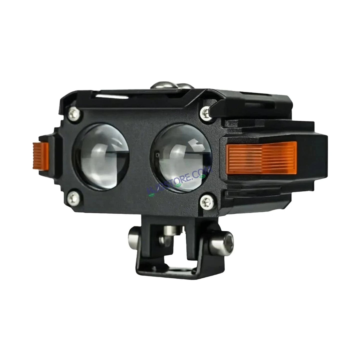 HJG Hazard 2 Lens Foglight with Wiring Kit Combo Double 2 Lens 80W with Hazard DRL Foglight Ultra Wide Dual Intensity LED Fog Lights White/Yellow (2*40W = 80W Total) Universal For All Cars & Bikes LIU HJG Hazard S60 2 Lens Projector Fog with Wiring Kit - HJGstore.com