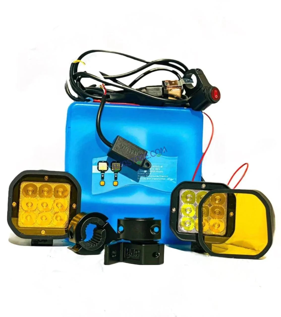 HJG Original 70W CREE 9 LED Dual Color Yellow/White LED Fog Lights with harness Yellow Filter Cap for Bikes, Cars, Jeeps - HJGstore.com