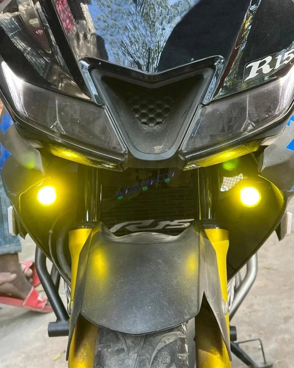 Original HJG Mini Drive LED Fog Light Bulb Lamp For Cars and Motorcycles Dual Color (White & Yellow) With Cooling Fan 2Pcs - HJGstore.com