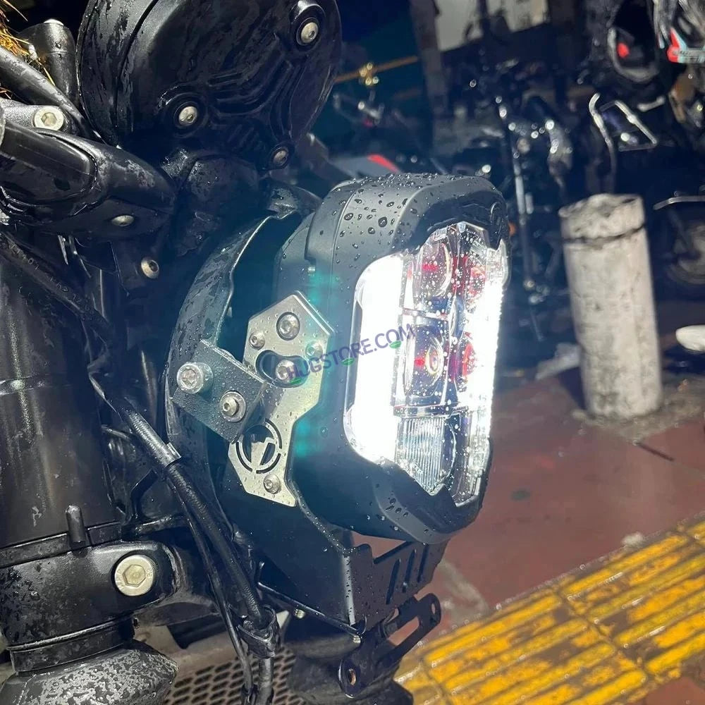 HJG Original Gods Eye GodsEye Helao 4 LED 2.0 White/Red Off Road 7 inch 120W LED Headlight Spot Light Fog Light Universal For Bike, Truck, Jeep, Thar Car Bike Led Headlights Lights Led Fog Lights For Motorcycle Car SUV Lights, Pack of 1 LIU HJG GodsEye - HJGstore.com