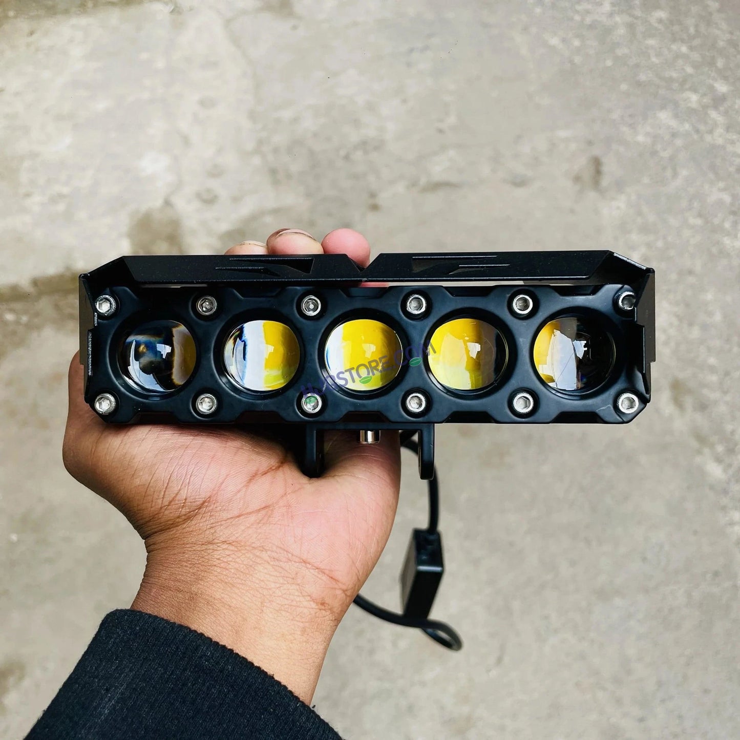 HJG ORIGINAL 150W 5 Lens MEGA DRIVE Fog Light For Bike/Car/Thar/Jeep ( Cool White, 75W each * 2 = 150W Total ) - Pack of 2 - HJGstore.com
