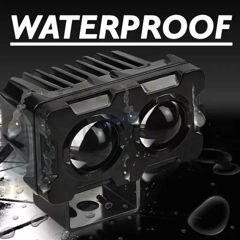 HJG New Model 2 LED Dual Shot 80W Fog Light For Bike/Car/Thar/Jeep ( Cool White, 40W each * 2 = 80W Total ) - Pack of 2 - HJGstore.com
