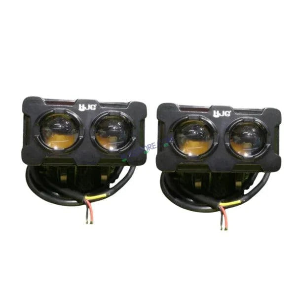HJG New Model 2 LED Dual Shot 80W Fog Light For Bike/Car/Thar/Jeep ( Cool White, 40W each * 2 = 80W Total ) - Pack of 2 - HJGstore.com