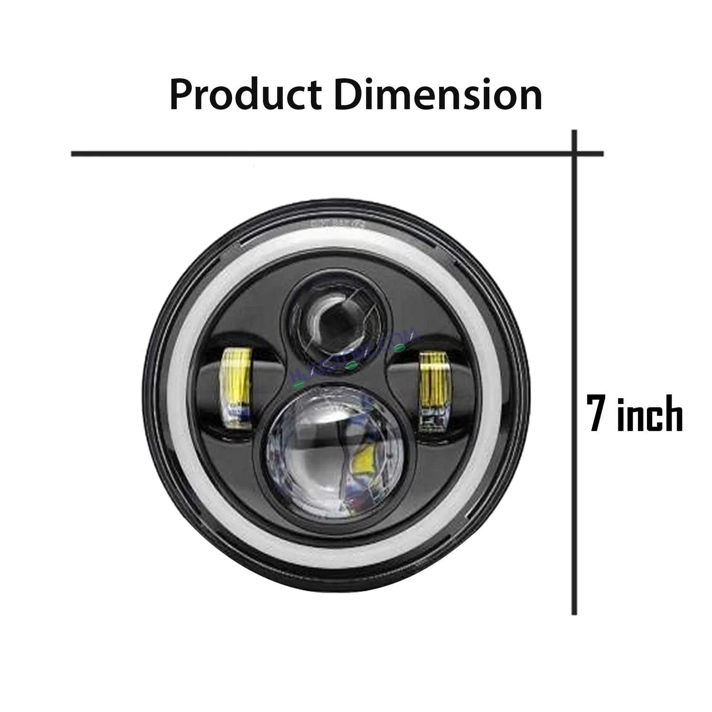 HJG 7 Inch LED Headlight with Spotless and Bright DRL Fits in Royal Enfield (All Model) And Mahindra Thar (12V-80V DC 75w) - HJGstore.com