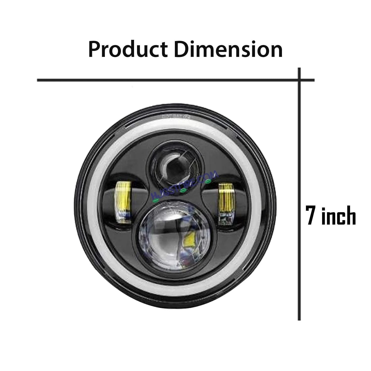 HJG Genuine Full Ring 5.75 Inch LED Headlight with Spotless and Bright DRL Fits in Harley Davidson, Jeep 5.75" (12V-80V DC 75W) - HJGstore.com