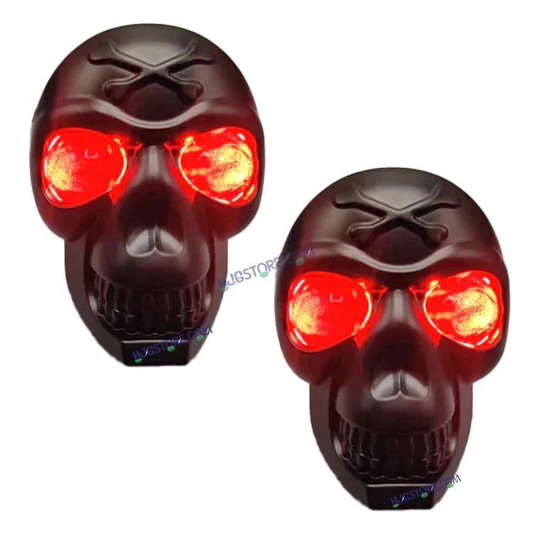 HJG Skull Red DRL Eye Foglight 120W Fog Light For Bike/Car/Thar/Jeep (Red Eye/Cool White/Yellow/Warm White, 120W) - Pack of 2 HJG New Model Skull Foglight, Pack of 2, Red DRL Skull - HJGstore.com