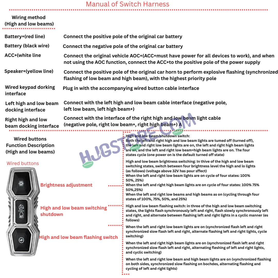 HJG 3 Pin Premium Copper Heavy Duty Wiring Harness Kit 3 Pin 3.4 Meter Wire with Heavy Duty Metal Switch Copper, Included Couplers and Canbus - Foglight Wiring Harness Kit (2 Colour, 3 Wire) LIU HJG 3 Pin Premium Copper Wiring Harness Kit Coupler Fitting - HJGstore.com