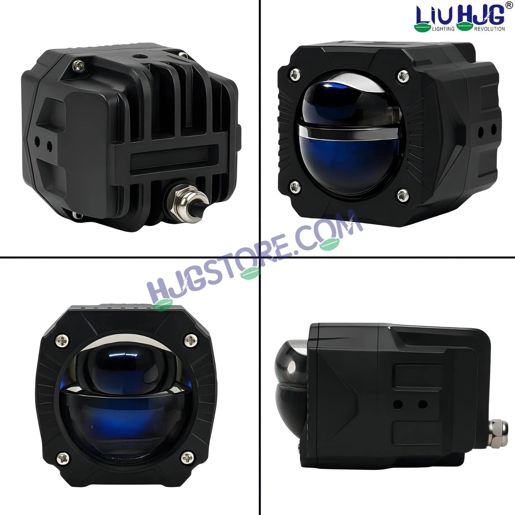 HJG Gorilla Fog with Wiring Harness Kit Combo Dual Lens 120W Gorilla Projector Foglight New Model with Wiring Foglight Ultra Wide Dual Intensity LED Driving Fog Lights White/Yellow 120W Universal For All Cars & Bikes LIU HJG Gorilla Foglight Combo Kit - HJGstore.com