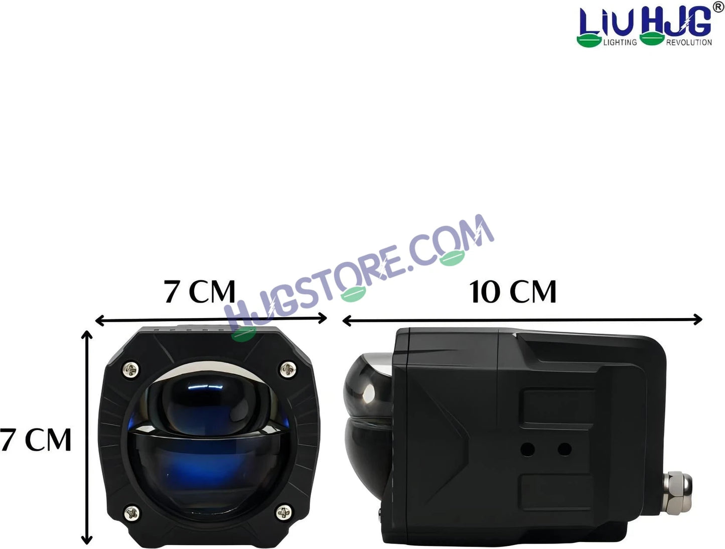 HJG Gorilla Fog with Wiring Harness Kit Combo Dual Lens 120W Gorilla Projector Foglight New Model with Wiring Foglight Ultra Wide Dual Intensity LED Driving Fog Lights White/Yellow 120W Universal For All Cars & Bikes LIU HJG Gorilla Foglight Combo Kit - HJGstore.com