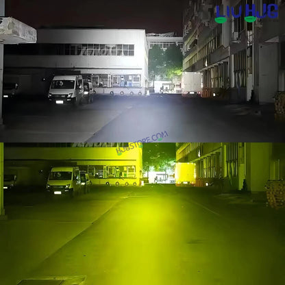 HJG Laser Cannon Foglight 500 Meters Laser Focus Projector Fog Projector Lens with 300 Meters Low Beam 500 Meters High Beam 80W Foglight Ultra Wide Dual Intensity LED Fog Lights White/Yellow Universal For All Cars & Bikes LIU HJG Laser Cannon Foglight 2pc - HJGstore.com