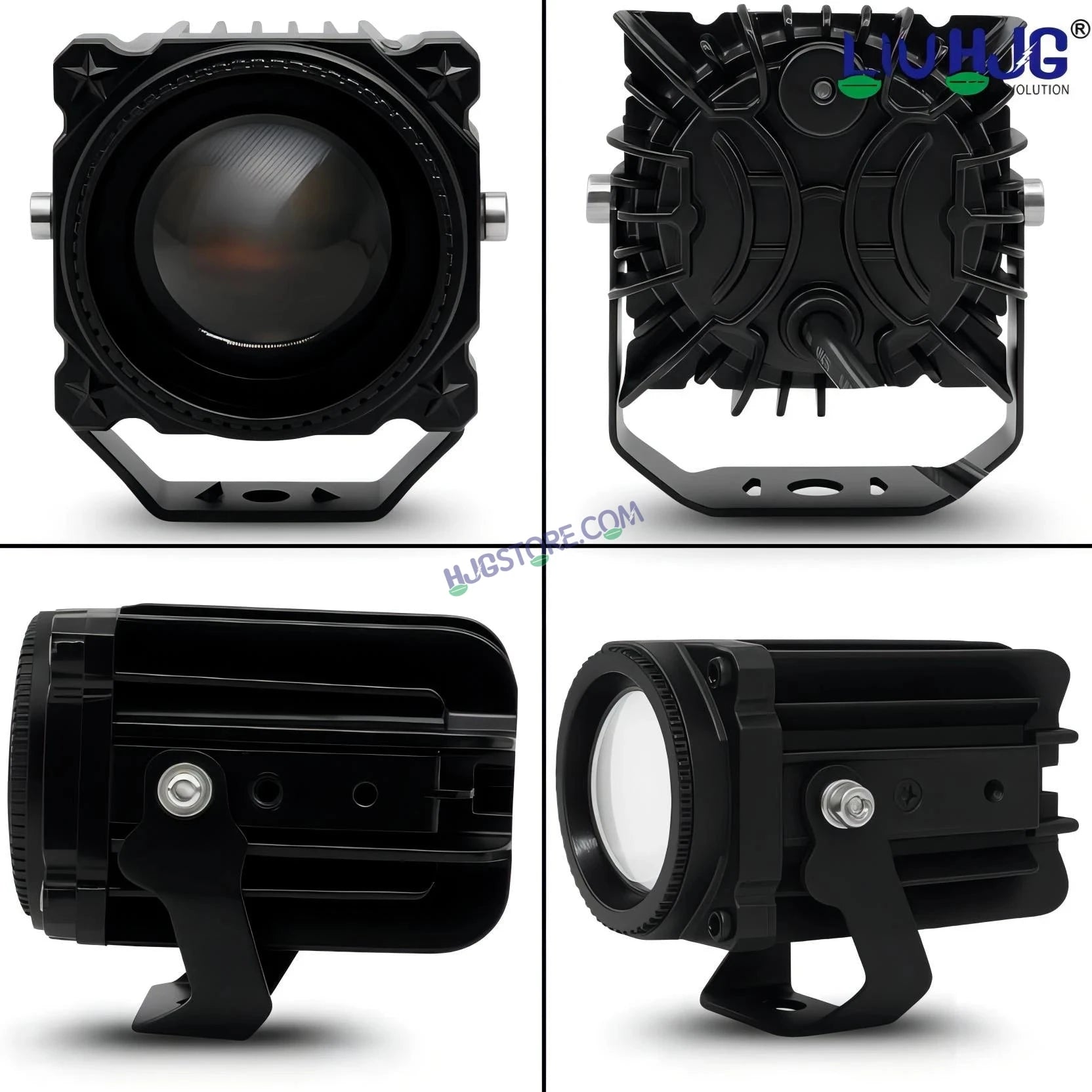 HJG Laser Cannon Foglight 500 Meters Laser Focus Projector Fog Projector Lens with 300 Meters Low Beam 500 Meters High Beam 80W Foglight Ultra Wide Dual Intensity LED Fog Lights White/Yellow Universal For All Cars & Bikes LIU HJG Laser Cannon Foglight 2pc - HJGstore.com