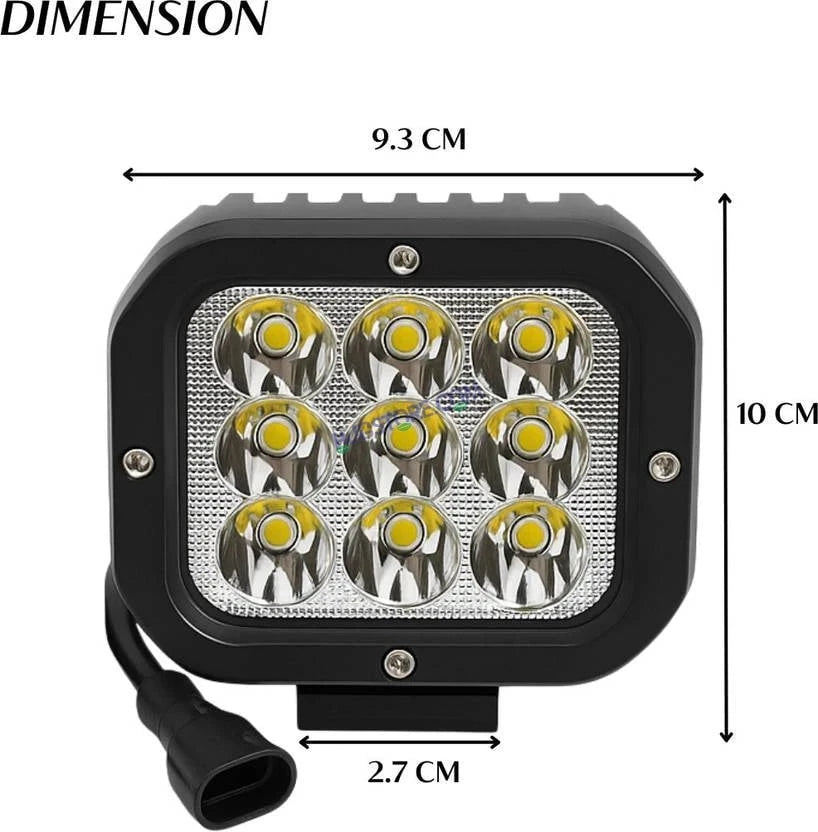 HJG Original 70W CREE 9 LED Dual Color Yellow/White LED Fog Lights with harness Yellow Filter Cap for Bikes, Cars, Jeeps - HJGstore.com