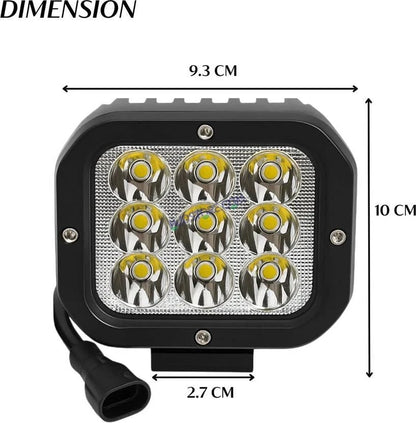 HJG Original 70W CREE 9 LED Dual Color Yellow/White LED Fog Lights with harness Yellow Filter Cap for Bikes, Cars, Jeeps - HJGstore.com