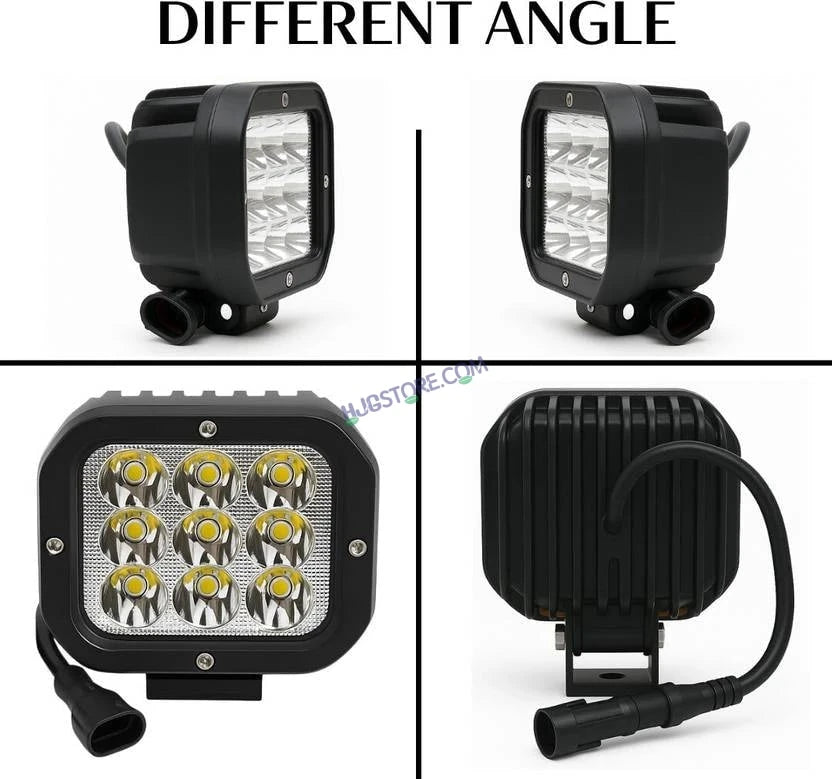 HJG Original 70W CREE 9 LED Dual Color Yellow/White LED Fog Lights with harness Yellow Filter Cap for Bikes, Cars, Jeeps - HJGstore.com