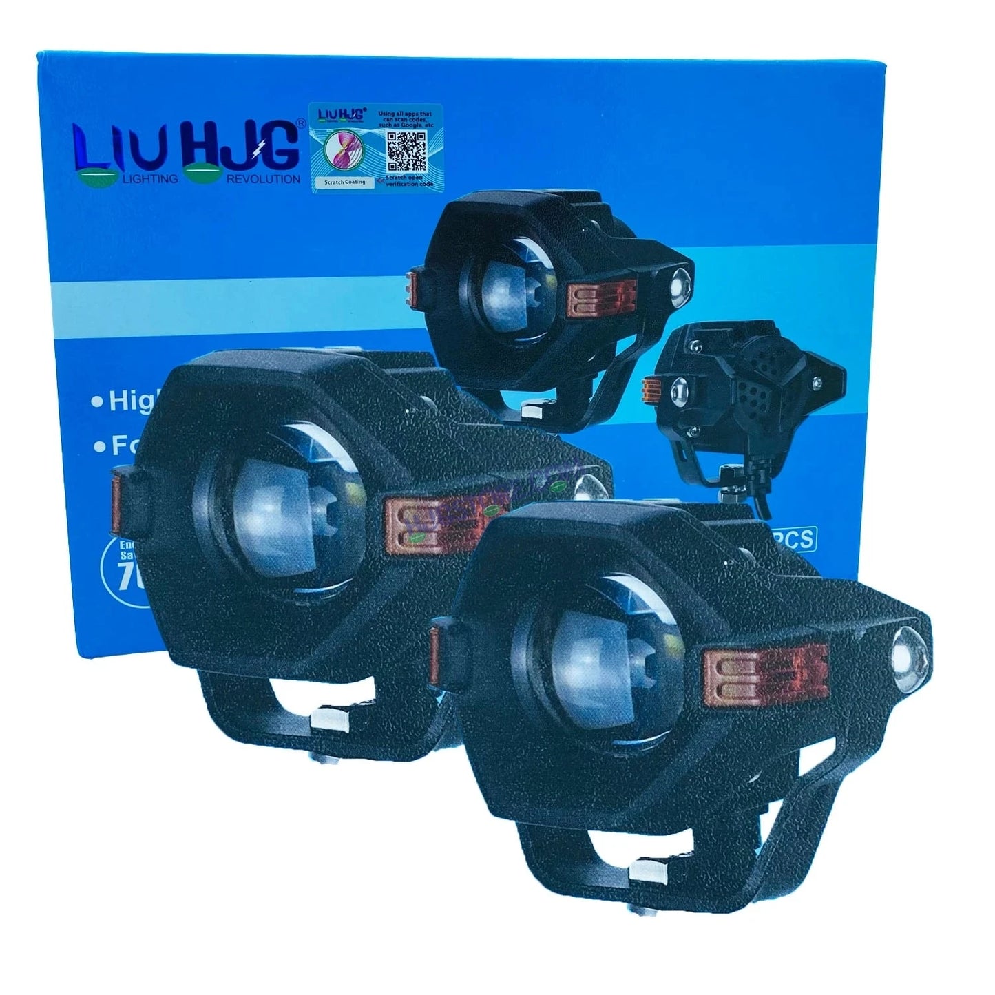 HJG Spaceship Foglight 80W 1 Lens Space Ship Fog Projector Lens 2pc Foglight Red Devil Side Amber DRL Modes 80W Foglight Ultra Wide Dual Intensity LED Fog Lights White/Yellow/Red Projector (80W) Universal For All Cars & Bikes LIU HJG Space Ship Foglight - HJGstore.com