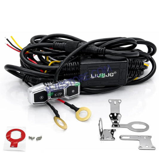 HJG 3 Pin Premium Copper Heavy Duty Wiring Harness Kit 3 Pin 3.4 Meter Wire with Heavy Duty Metal Switch Copper, Included Couplers and Canbus - Foglight Wiring Harness Kit (2 Colour, 3 Wire) LIU HJG 3 Pin Premium Copper Wiring Harness Kit Coupler Fitting - HJGstore.com