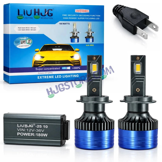 HJG 180W H7 Two Pin 2pc LED Headlight Bulbs H7 Adjustable Holder LED Bulb AC/DC Headlight White 6500K 180W Headlight Bulbs for Bike Car LED Light H7 Two Pin White Headlight 12V/24V for Bike/Car, LIU HJG 180W H7 Socket Bulbs Pack of 2, H7 Socket - HJGstore.com