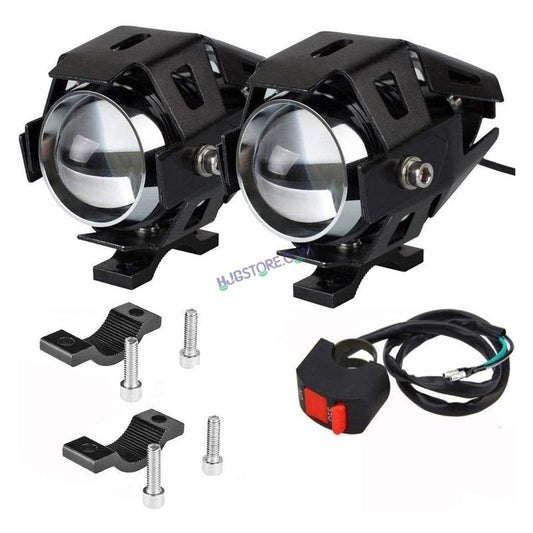 HJG U5 CREE LED Driving Fog Light in Aluminum Body with Switch for All Motorcycles, ATV and Bikes and Cars (15W, White Light, 2 PCS) - HJGstore.com