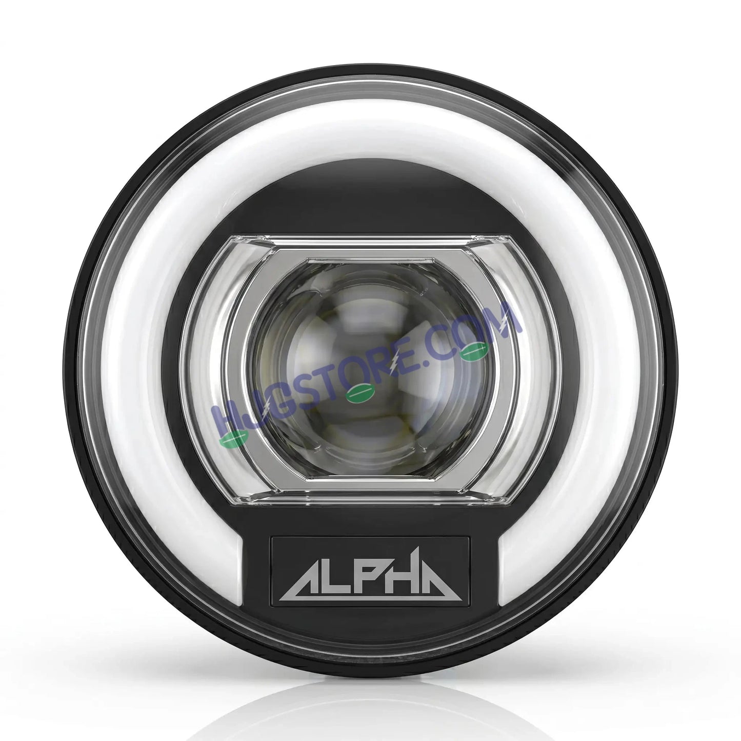 HJG C-325 Alpha 7 Inch Headlight Assembly 128W Projector Ultra Wide Halo Ring C-325 White LED Headlight New Projector Headlight Assembly | 128W CREE/Osram LED Chip Multi DRL Compatible with Royal Enfield, Jeep, Thar, Gypsy - HJGstore.com