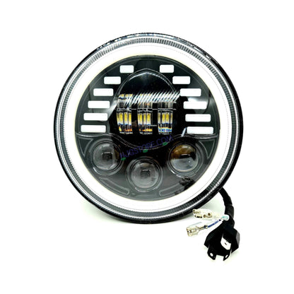 HJG New Indicator Harley Headlight 7Inch Round Led Headlight Fits in Royal Enfield All Models, Mahindra Thar - HJGstore.com