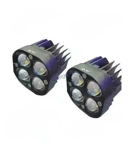 HJG 4X4 CREE Original (2 in 1) Fog Light 120W (White + Yellow) with Kit 4 LED Laser Spotlight For Bike/Car/Thar/Jeep (Pair) - HJGstore.com