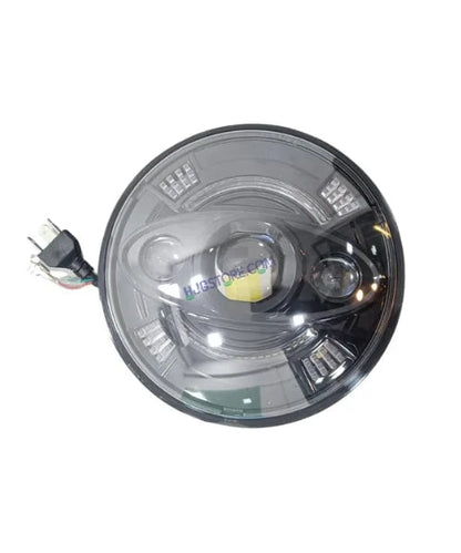 HJG New 100W Tri Projector 7 Inch Headlight Assembly C-194 100W White LED Headlight New Model 3 Projector Lens Headlight Assembly for Royal Enfield | 80-100W CREE/Osram LED Chip Multi color White/Yellow Compatible with Royal Enfield, Jeep, Thar, Gypsy - HJGstore.com