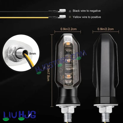 HJG 3 LED Small Indicator Yellow Bike Turn Signals Waterproof Flexible Blinker Bright LED Indicators Universal For All Bike Models Motorcycle Turn Signal Lights LIU HJG Small 3 LED Yellow Indicator, Universal for All Bikes & Motorcycles, Pack of 2 - HJGstore.com
