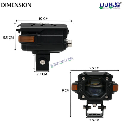 HJG NightBreaker P107 Dual Projector Lens Foglight 120W Dual Lens Projector Lens Fog Light 120W Foglight Ultra Wide Dual Intensity LED Fog Lights White/Yellow Universal For All Cars & Bikes with Hazard Indicator LIU HJG NightBreaker P107 Fog Red Amber DRL - HJGstore.com
