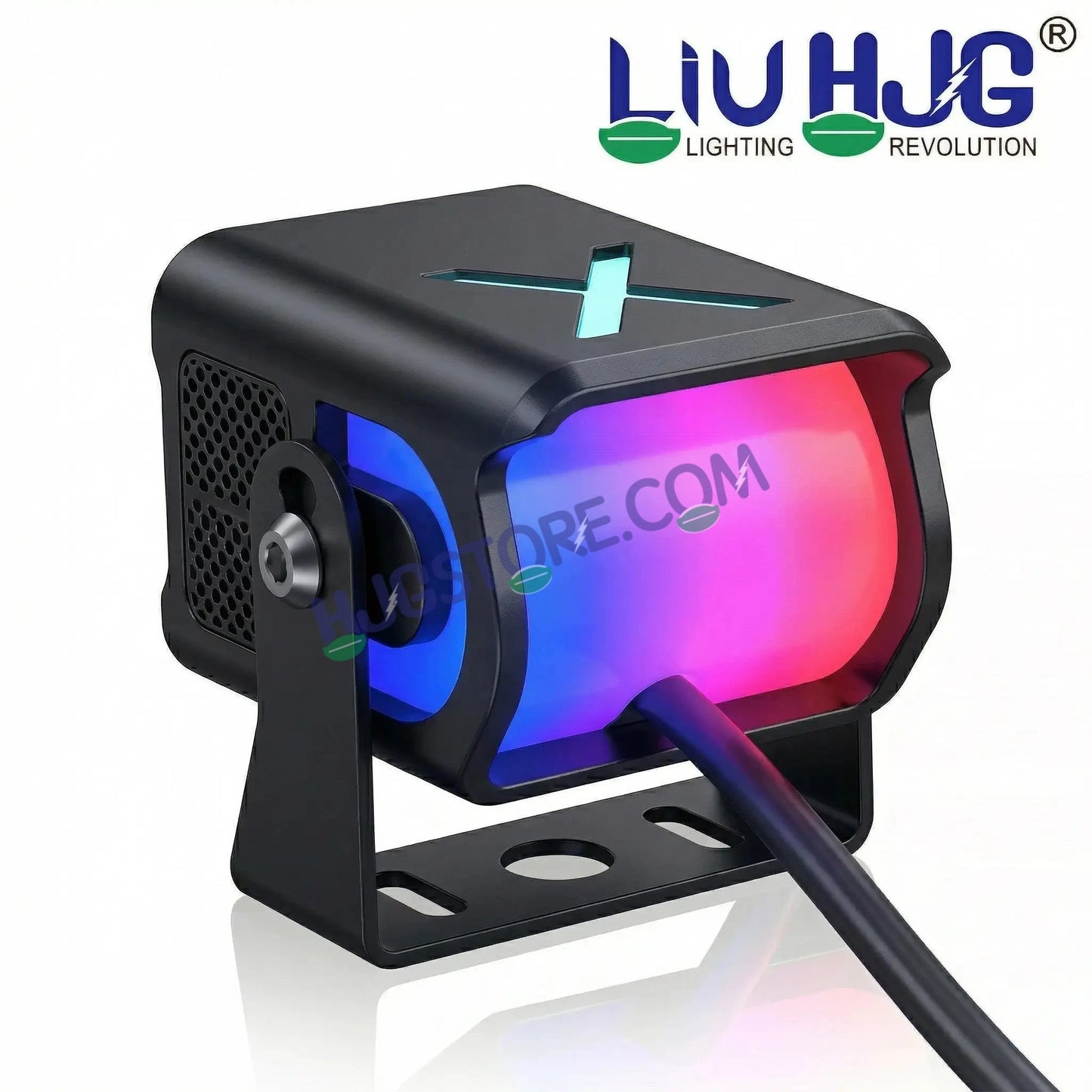 HJG X Drive Mini RGB Foglights with RGB Backlit DRL 40W Fog Light 4000LM Dual Color (3000K Yellow/6000K White) Projector Driving Lamp | Dynamic RGB Backlit DRL (8 Modes) | Wide Beam Auxiliary Light with Inline Ballast for Bike & SUV LIU HJG X Drive - HJGstore.com