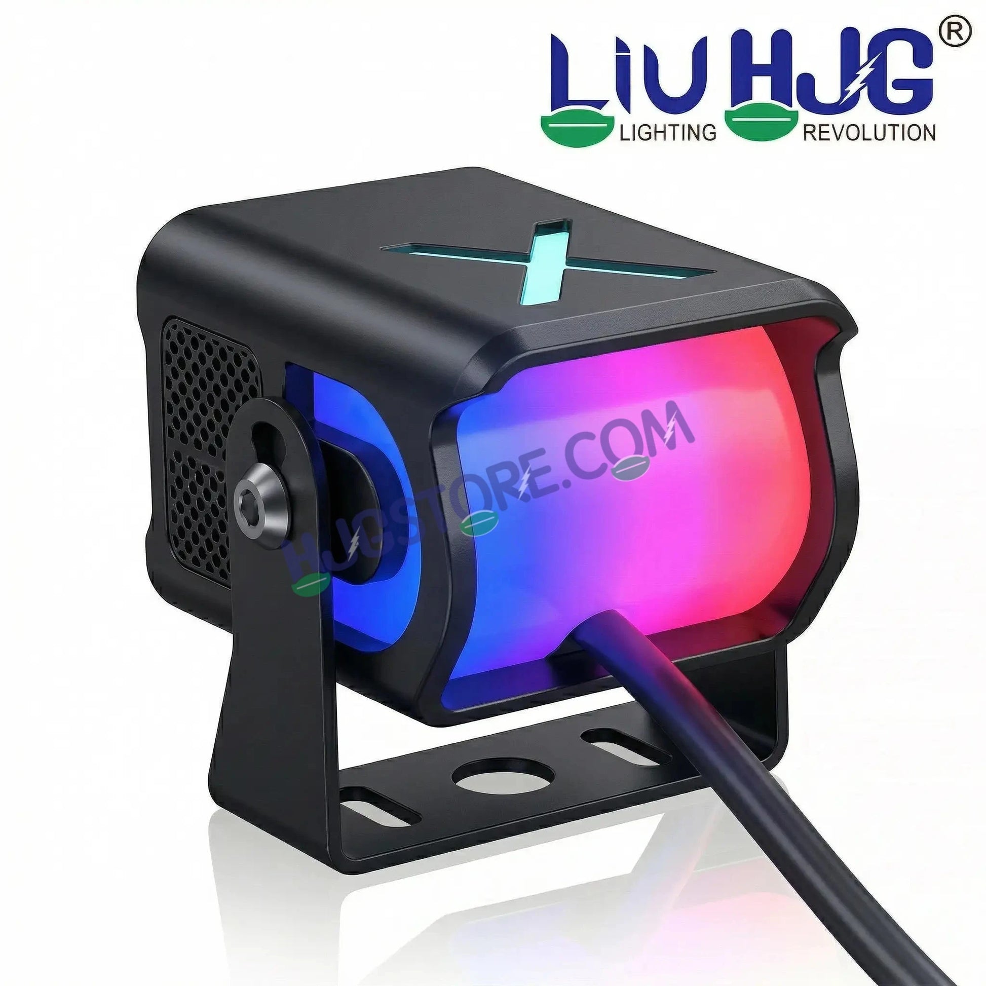 HJG X Drive Mini RGB Foglights with RGB Backlit DRL 40W Fog Light 4000LM Dual Color (3000K Yellow/6000K White) Projector Driving Lamp | Dynamic RGB Backlit DRL (8 Modes) | Wide Beam Auxiliary Light with Inline Ballast for Bike & SUV LIU HJG X Drive - HJGstore.com