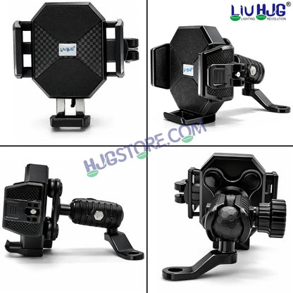 HJG Hexagon R6 Mobile Holder with Mirror Mount for Bike and Scooter, Two Wheelers Universal HJG Hexagon R6 Mirror Mount Mobile Holder Anti-Theft Mobile Holder 360 Degree Rotation Adjustable Size and Locking System LIU HJG Hexagon R6 Mirror Mount Holder - HJGstore.com