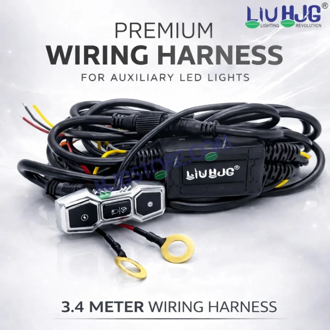 HJG 3 Pin Premium Copper Heavy Duty Wiring Harness Kit 3 Pin 3.4 Meter Wire with Heavy Duty Metal Switch Copper, Included Couplers and Canbus - Foglight Wiring Harness Kit (2 Colour, 3 Wire) LIU HJG 3 Pin Premium Copper Wiring Harness Kit Coupler Fitting - HJGstore.com