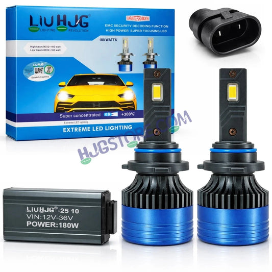 HJG 180W 9005/HB3 2pc LED Headlight Bulbs HB3 Adjustable Holder LED Bulb AC/DC Headlight White 6500K 180W Headlight Bulbs for Bike Car LED Light 9005/HB3 White Headlight 12V/24V for Bike/Car, LIU HJG 180W HB3 Socket Bulbs Pack of 2, 9005/HB3 Socket - HJGstore.com