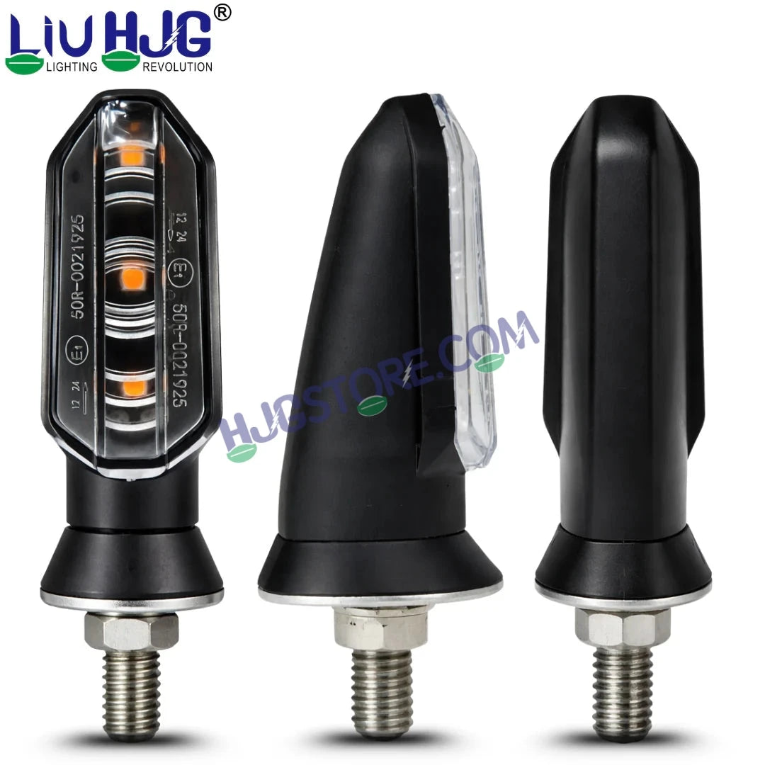 HJG 3 LED Small Indicator Yellow Bike Turn Signals Waterproof Flexible Blinker Bright LED Indicators Universal For All Bike Models Motorcycle Turn Signal Lights LIU HJG Small 3 LED Yellow Indicator, Universal for All Bikes & Motorcycles, Pack of 2 - HJGstore.com