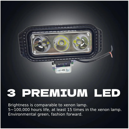 HJG 3 LED Heavy New Model 40W Fog Light Waterproof CREE LED Fog Light with 3 Mode Function High Beam/Low Beam & Flashing for Bike/Motorcycle and Cars (40W, Black, 1 PC) - HJGstore.com