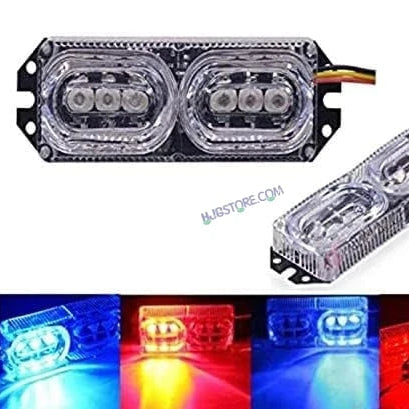 HJG New License Plate Red Blue Strobe Light Multi Color Strobe Light with Flashing Handle Light Multi Color Universal for Motorcycle, Car, SUV Set of 1 Strob Light HJG, Transparent, Red Blue) - HJGstore.com