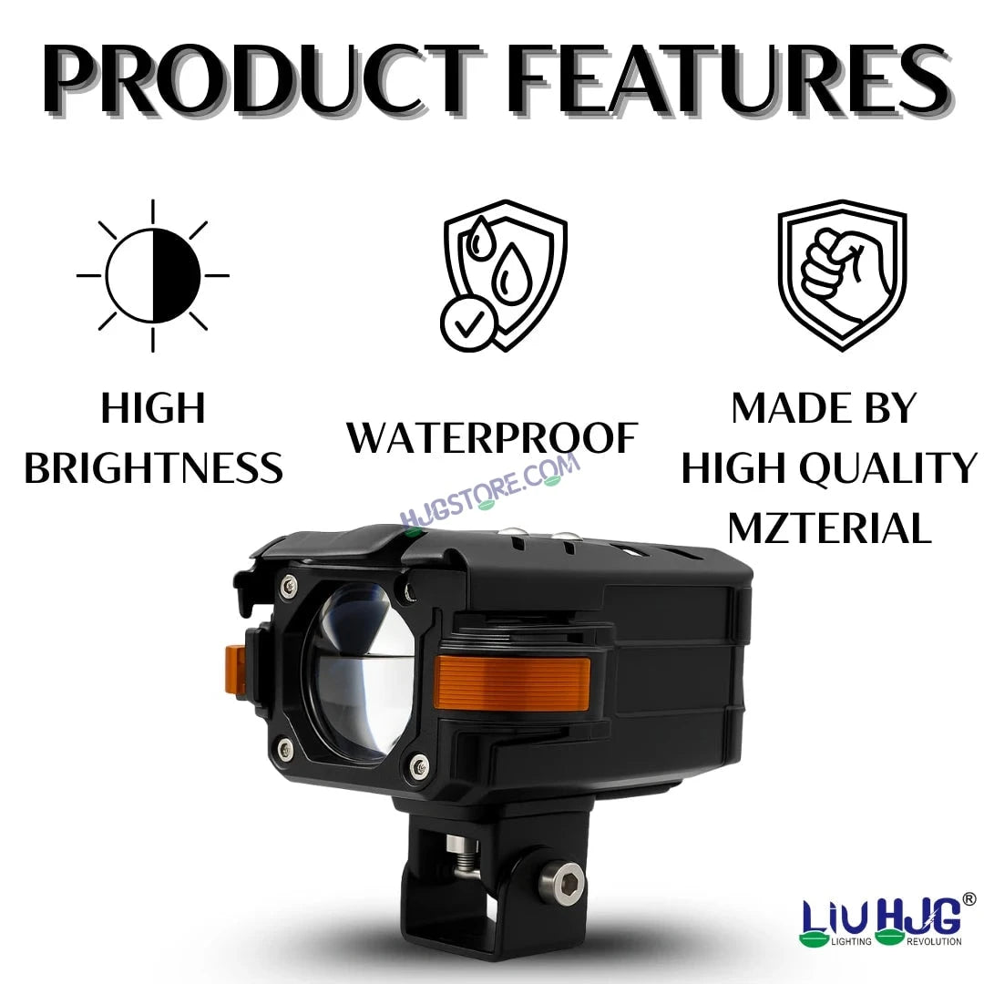 HJG NightBreaker P107 Dual Projector Lens Foglight 120W Dual Lens Projector Lens Fog Light 120W Foglight Ultra Wide Dual Intensity LED Fog Lights White/Yellow Universal For All Cars & Bikes with Hazard Indicator LIU HJG NightBreaker P107 Fog Red Amber DRL - HJGstore.com