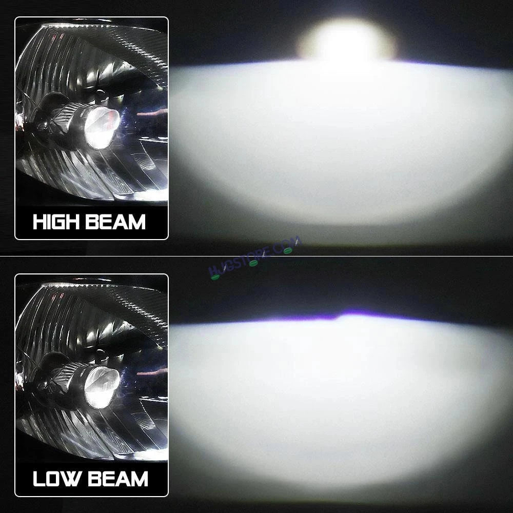 HJG RTD Lens H4 New Model White Low Beam White High Beam RTD Lens Dual Projector Lens H4 LED Bulb 50W HJG Projector Light H4 LED Mini Projector Lens with Fan Bulb 5000LM Conversion Kit Hi/Lo Beam Headlight 12V/24V for Motorcycle/Car, Set of 1, White Hi/Lo - HJGstore.com