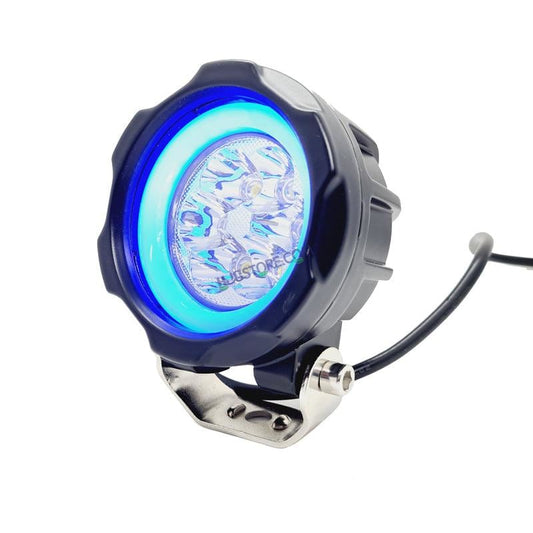 HJG 6 Led Fog Lamp Blue Cob Round Single Pc (12-80V DC- 40W) - Universal for All Cars & Bikes - HJGstore.com