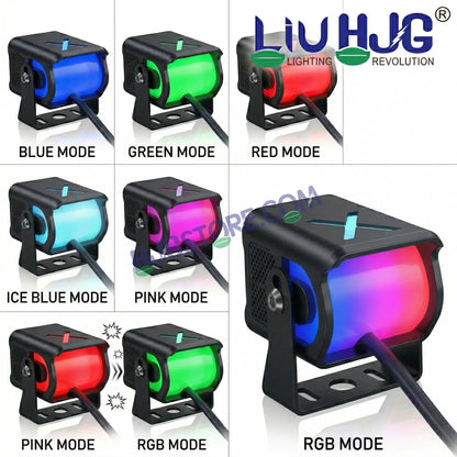 HJG X Drive Mini RGB Foglights with RGB Backlit DRL 40W Fog Light 4000LM Dual Color (3000K Yellow/6000K White) Projector Driving Lamp | Dynamic RGB Backlit DRL (8 Modes) | Wide Beam Auxiliary Light with Inline Ballast for Bike & SUV LIU HJG X Drive - HJGstore.com