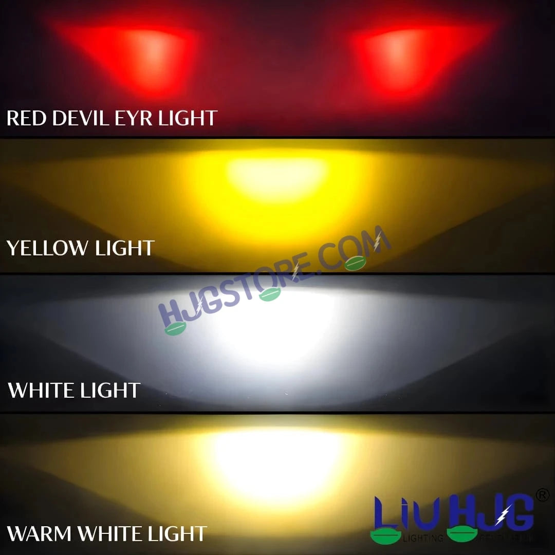 HJG HS92 Foglight Slim Drive Lens 80W Foglight with Two Type Clamps White/Yellow/Red Projector Foglight 80W Foglight Ultra Wide Dual Intensity LED Fog Lights White/Yellow/Red Devil Hi/Lo Fog Universal For All Cars & Bikes LIU HJG HS92 80W Foglight 2pc - HJGstore.com
