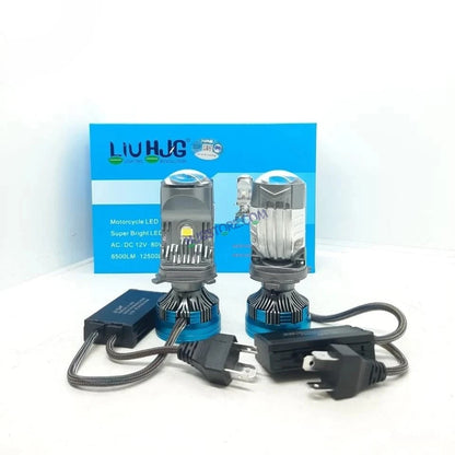 HJG Y6 New Model 125W Projector Lens H4 LED Bulb 125W HJG Y6 Projector Light Lamp H4 LED Mini Projector Lens with Fan for Bike Bulb 12500LM Conversion Kit Hi/Lo Beam Headlight 12V/24V for Motorcycle, Set of 1, White Hi/Lo LIU HJG Y6 H4 125W, Pack of 1 - HJGstore.com