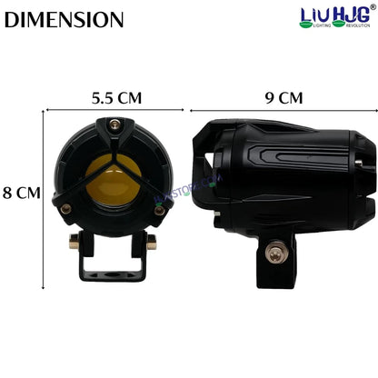 HJG Mini Mercedes Y Lens with Cooling Fan with Wiring Harness Kit 80W Foglight Ultra Wide Dual Intensity LED Driving Fog Lights White (2*40W = 80W Total) Universal For All Cars & Bikes LIU HJG Mini Mercedes Y Lens 80W with Cooling Fan and Wiring Kit - HJGstore.com