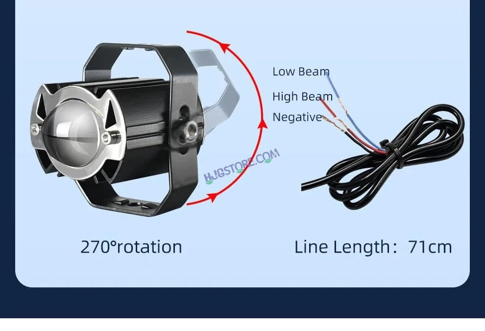 LIUHJG HJG ORIGINAL G15 30W Mini Drive Spotlight Yellow/White Motorcycle Mini Driving Fog Light 7500LM High/Low Beam Motorcycle Spot Light with Red