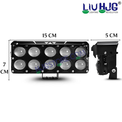 HJG 10 Lens Cube Red Blue 54W JC-34 Foglight with Red Blue Flash Mode 10 Lens Projector Foglight 54W Foglight Ultra Wide Dual Intensity LED Fog Lights White/Yellow/Warm White/Flash/Red Blue DRL Universal For All Cars & Bikes LIU HJG 10 Lens Cube Red Blue - HJGstore.com