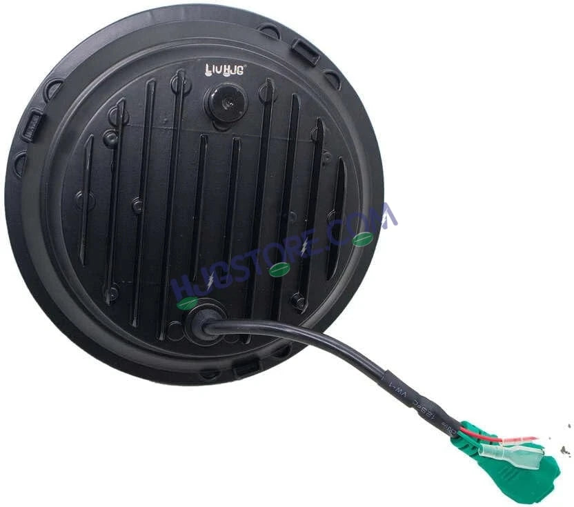 HJG Ring Projector 7 Inch C-216 Headlight Assembly Projector Ultra Wide 7 Inch Headlight Assembly 90W White LED Headlight Assembly for Royal Enfield | 80-100W CREE/Osram LED Chip Multi color White/Yellow Compatible with Royal Enfield, Jeep, Thar, Gypsy - HJGstore.com