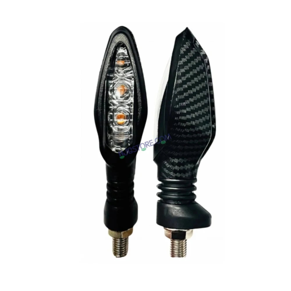 HJG Indicator Carbon Fibre Waterproof Flexible Blinker Bright LED Indicators Universal For All Bike Models Motorcycle Turn Signal Lights HJG Carbon Fibre Indicator, Pack of 2 - HJGstore.com